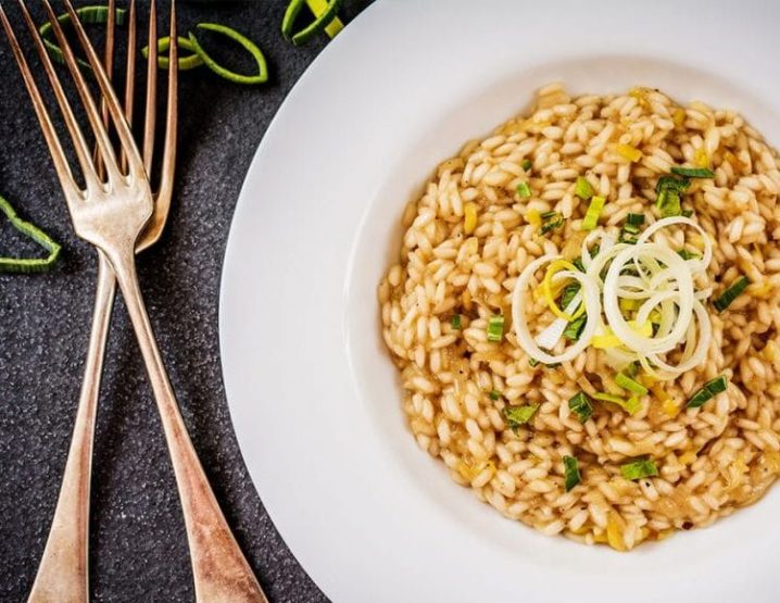 Risotto poireaux champignons