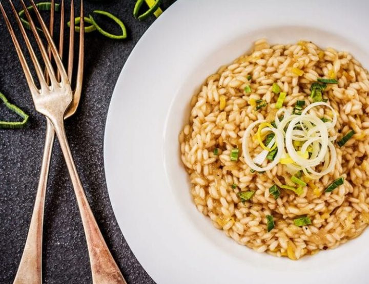 Risotto poireaux champignons