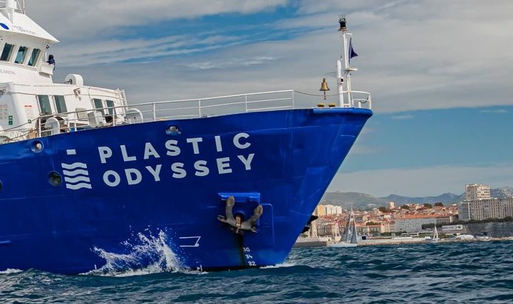 Arrivée du navire Plastic Odyssey à Marseille